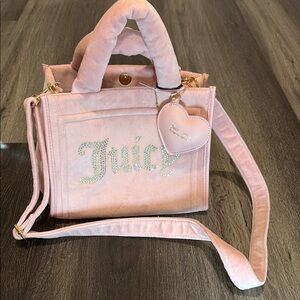 Juicy Couture Pink Shoulder Bag with Glossy Finish